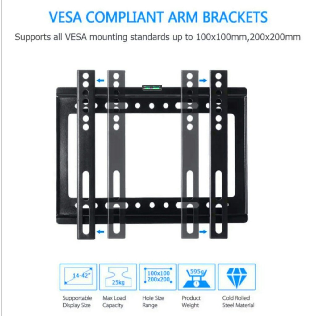 BRACKET TV FIX LED LCD 14&quot; - 42' / BRACKET TV DINDING 14 INCH HINGGA 42 INCH