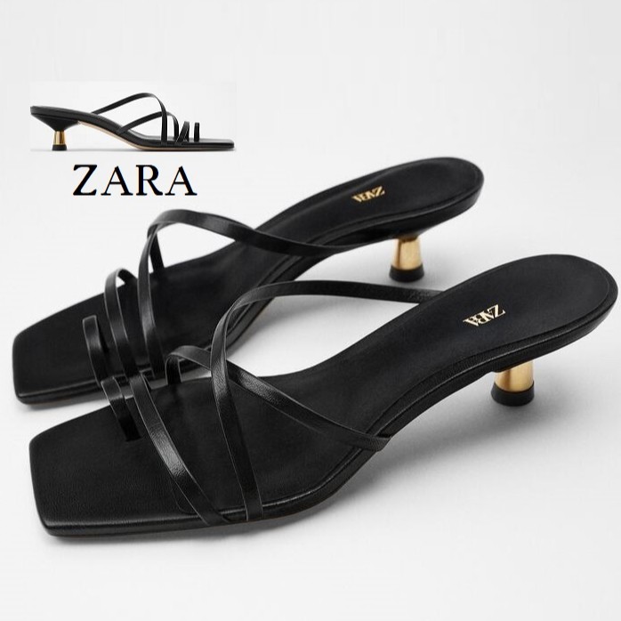  Zara  Metallic Heeled Toe Loop Sandal  Shopee  Indonesia