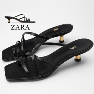  Zara  Metallic Heeled Toe Loop Sandal  Shopee Indonesia