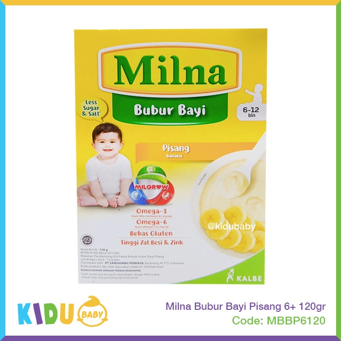 Milna Bubur Bayi 120gr Makanan MPASI si Kecil  Kidu Baby