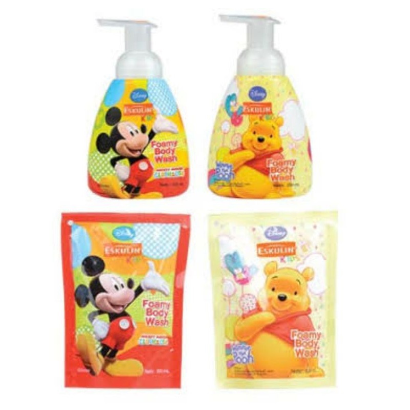 Eskulin Kids Foamy Body Wash Mickey/Winnie The Pooh Pump 200/baby.cool