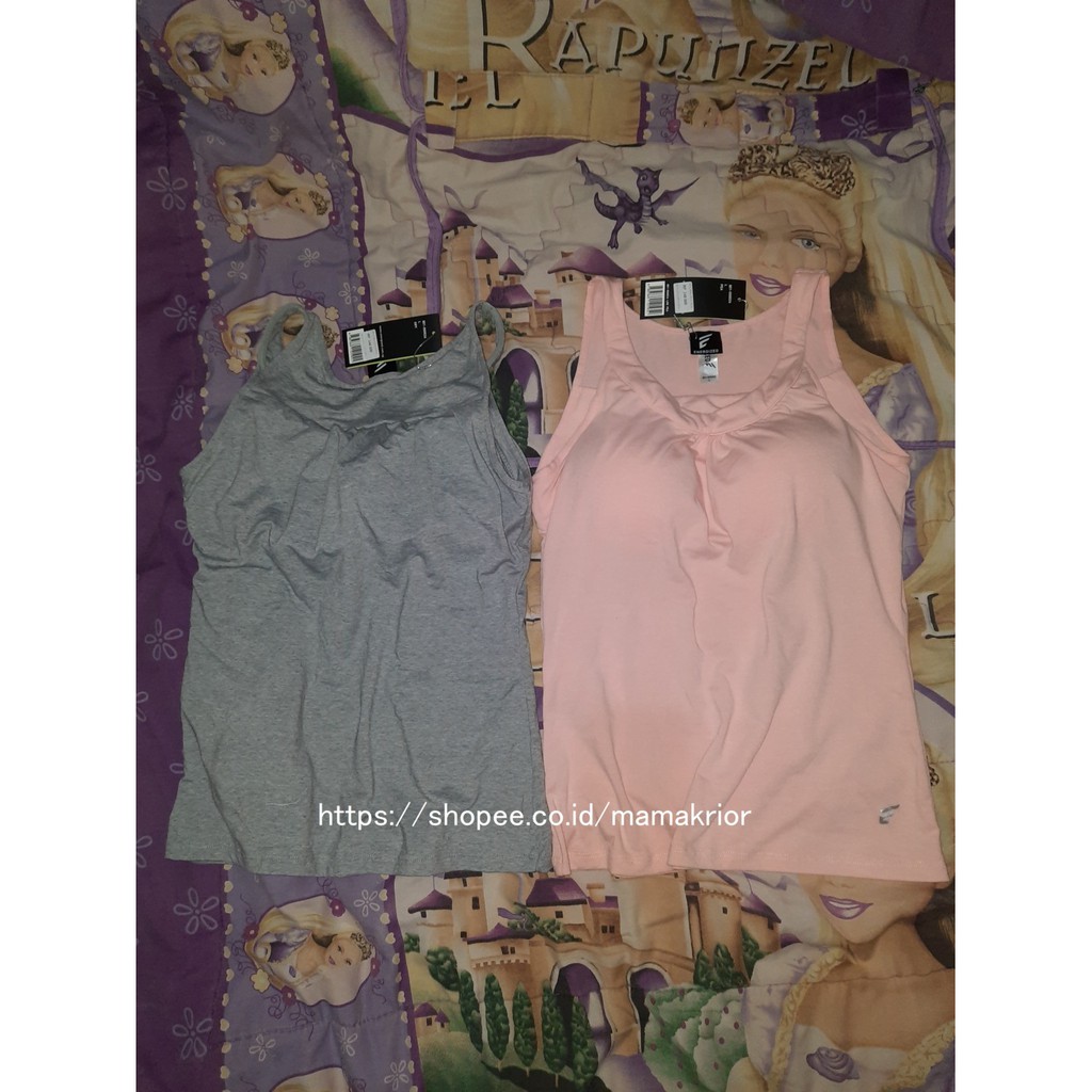 248rb Tank Top Tanktop Camisol Kamisol Pad Pierre Cardin Energized size L Abu Abu & Peach UNDERWEAR
