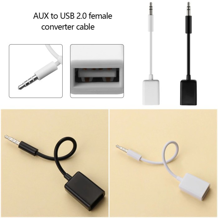 AUDIO KABEL AUX JEK 3.5mm GARIS 3 TRRS TO USB FEMALE adapter