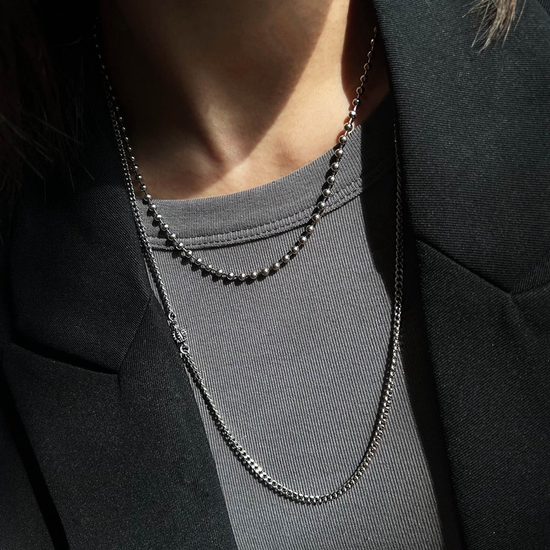 Kalung Rantai Klavikula 925 Silver Logam Gaya Hip Hop Unik Universal Untuk Wanita