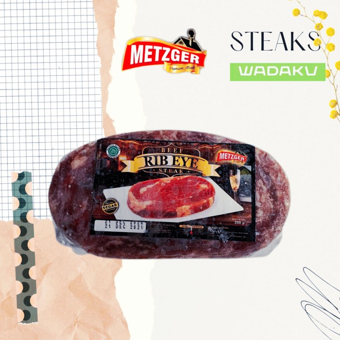 

METZGER RIB EYE STEAK SAPI BEEF 200g PASTI EMPUK IMPORT