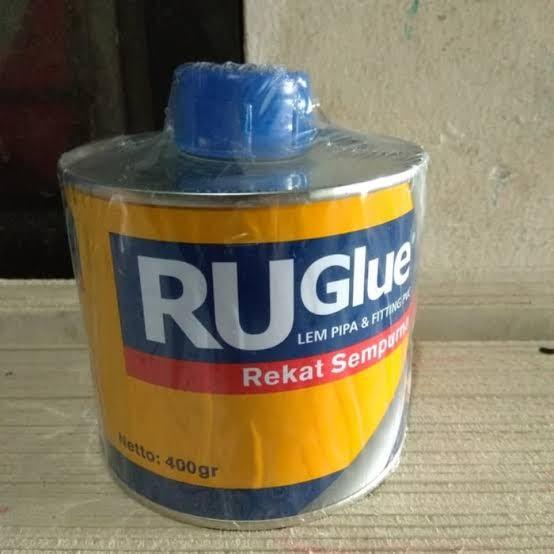 Lem Ruglue Kaleng 400gr Lem Pipa PVC Rucika Kaleng