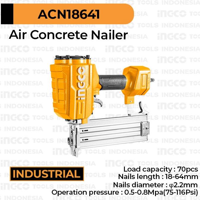 

Air Concrete Nailer (18-64 Mm) Ingco Acn18641 Paku Tembak Tembok Beton