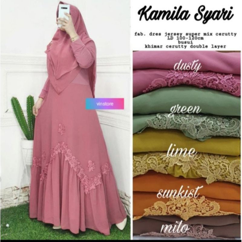 KAMILA SYAR'I/GAMIS CRUTY SET HIJAB