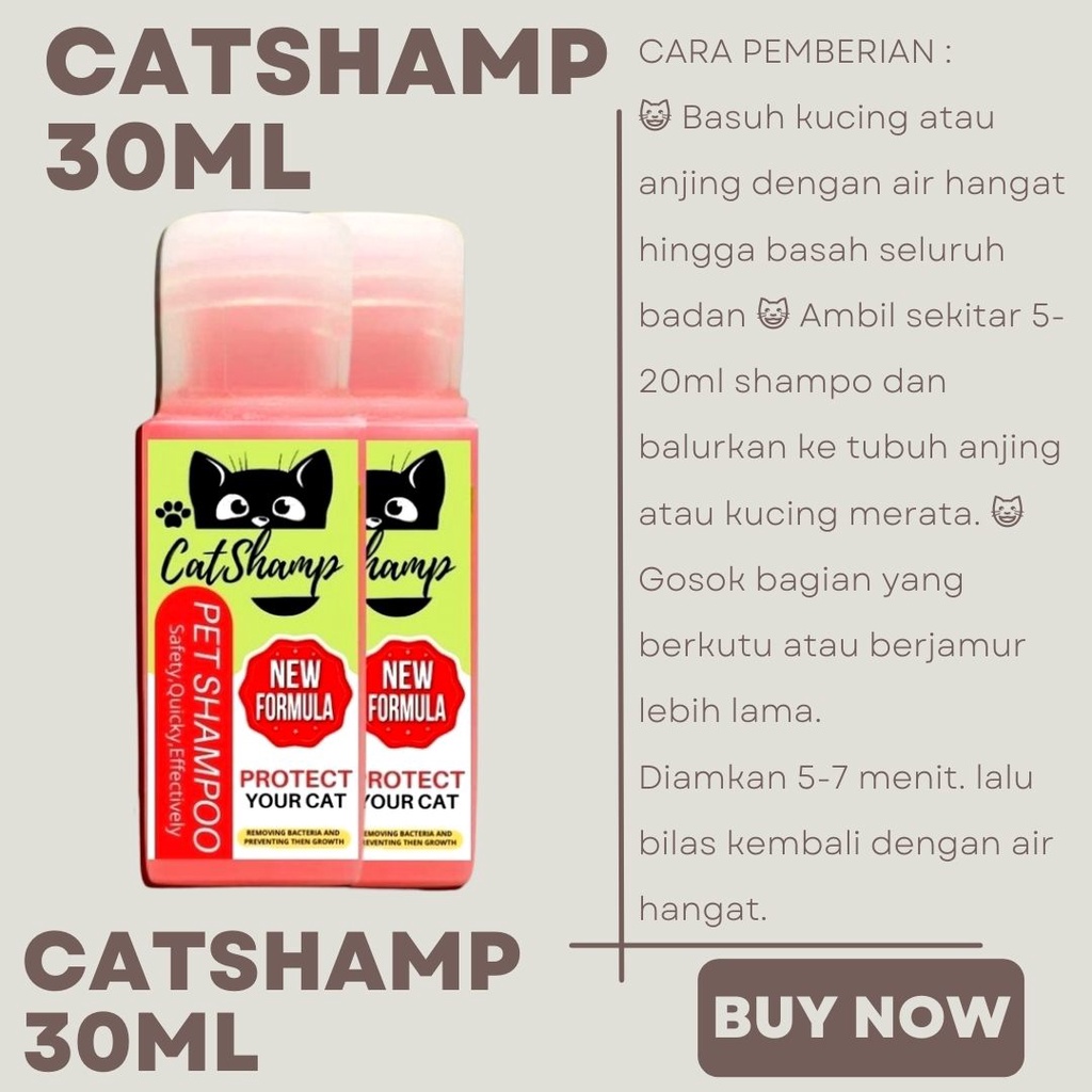 Shampo Shampoo Kucing Anti Kutu Bakteri Luka Jamur Minyak Sampo Cat Kitten CATSHAMP FEZONE