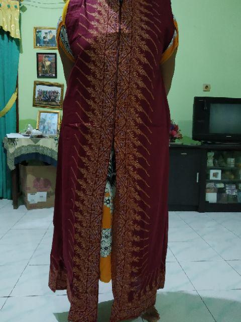 Maxi Cardi Modang Outer Batik Warna Seragam Kantor Kerja Muslim Asli Solo Cardi Kardigan Cardigan
