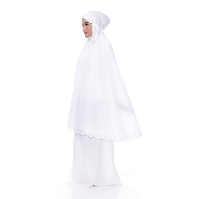 mukena katun putih polos terbaru/terlaris/sovenir n oleh2 haji