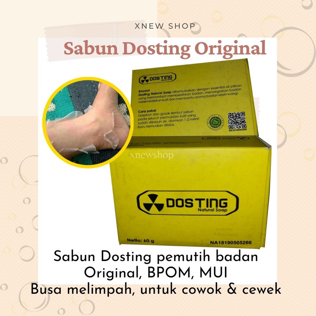 DOSTING ORIGINAL  Sabun Dosting, Sabun mandi original kuning pemutih badan [ Dijamin Asli  100%]