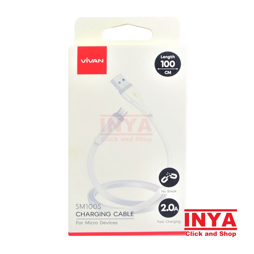 VIVAN SM100S DATA CHARGING CABLE 100cm ORIGINAL - KABEL MINI MICRO USB