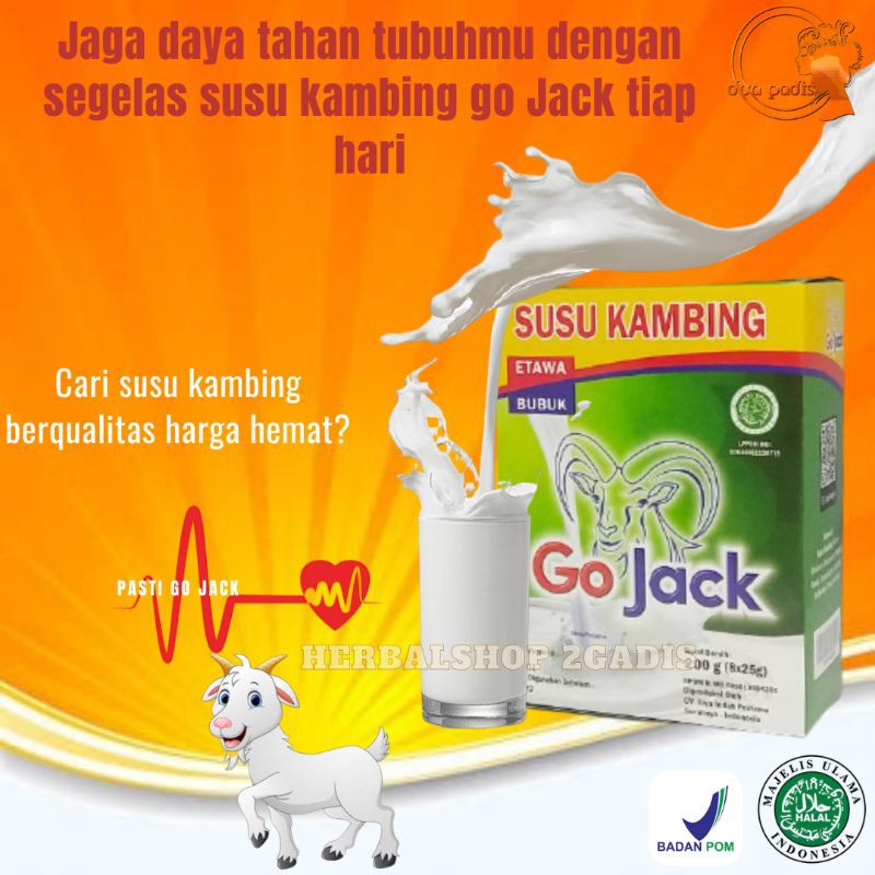 

Susu Kambing Etawa bubuk serbuk minuman kesehatan murah Go Jack 200g varian rasa original