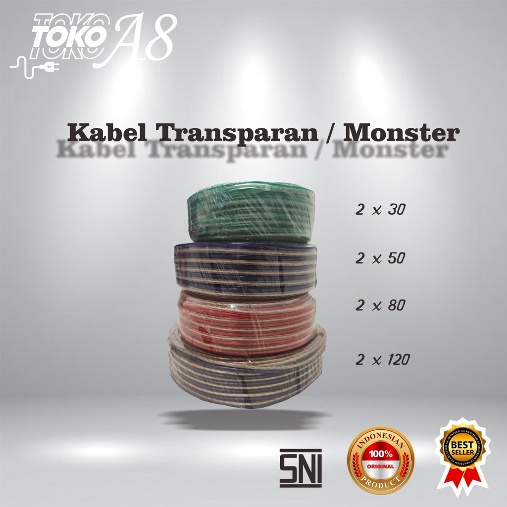 Kabel Transparan / Monster Harga Per Roll