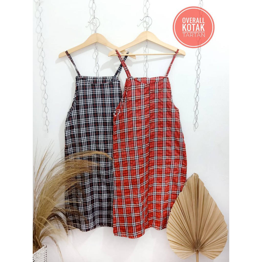 BIG SALE!! OVERALL KOTAK TARTAN/ OUTER JUMPSUIT KATUN PREMIUM TERMURAH