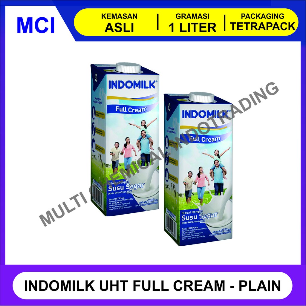

SUSU INDOMILK UHT FULL CREAM PLAIN 1000 ML