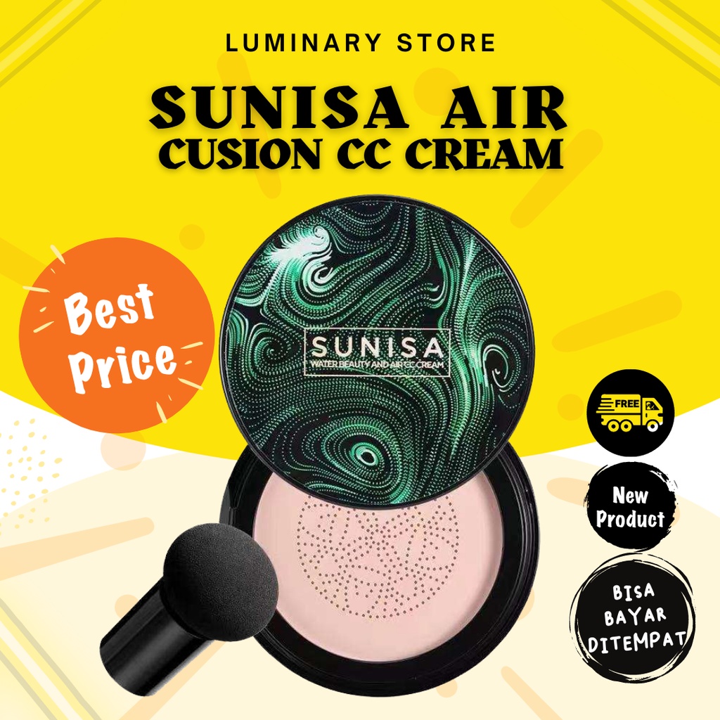 [BPOM RESMI] Sunisa Air Cushion Cc Cream Glowing Waterproof Foundation Original BPOM