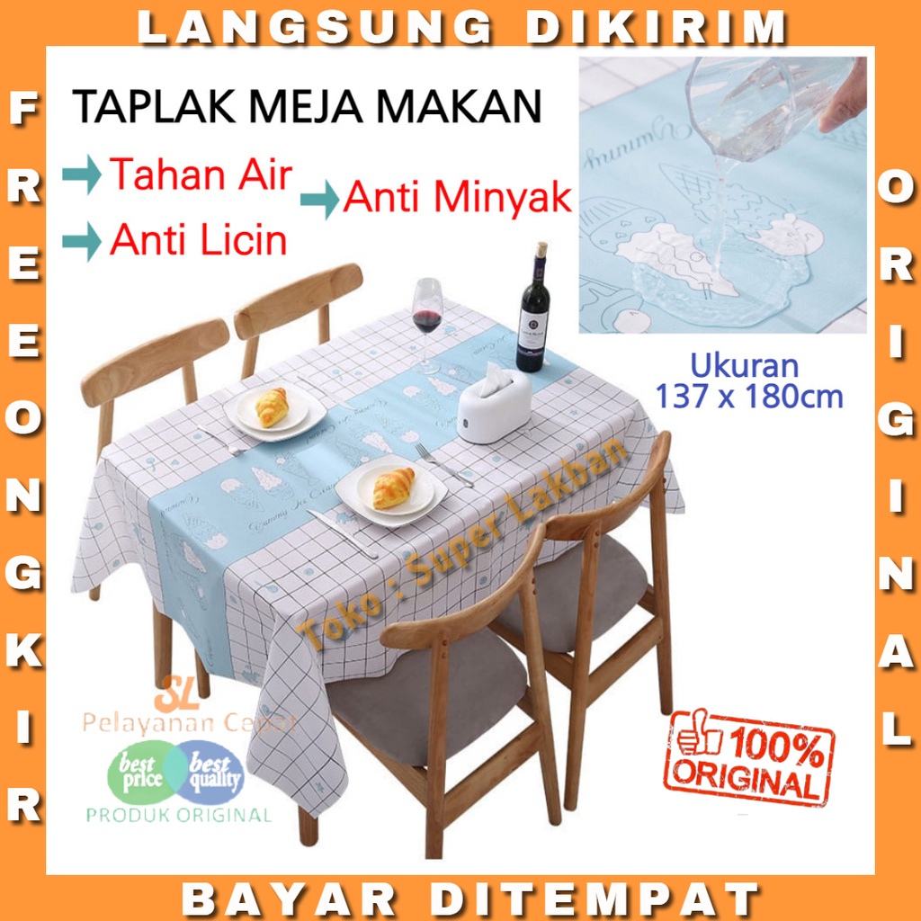 Taplak Meja Makan Anti Air Tahan Panas Alas Meja Serbaguna Premium