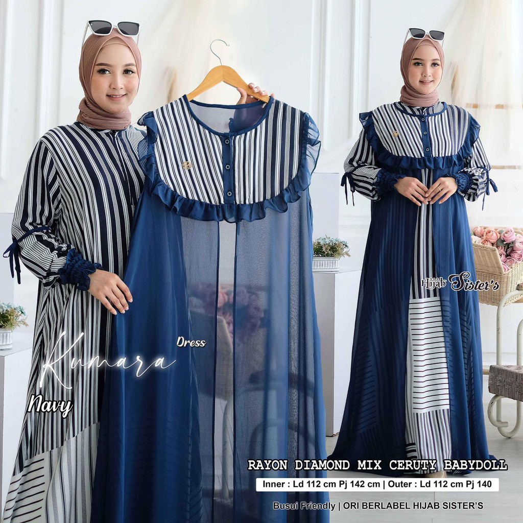 Hijab Sisters Dress Kumara Maxi Muslim Jumbo Bahan Rayon Ld 112