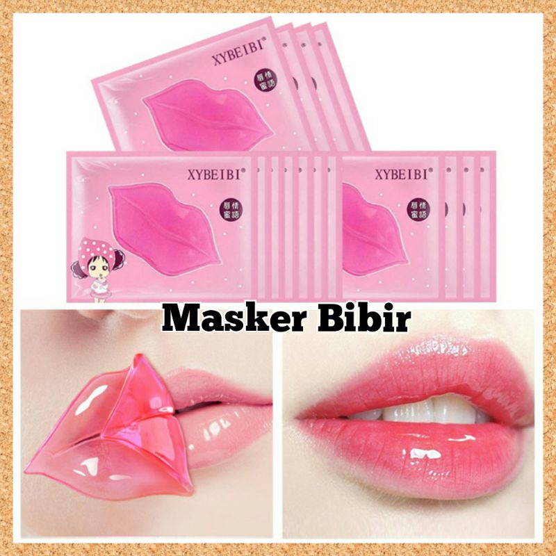 Masker Bibir Collagen Pink Lip Mask Moisturizing Pelembab Bibir Kering Pecah Moist