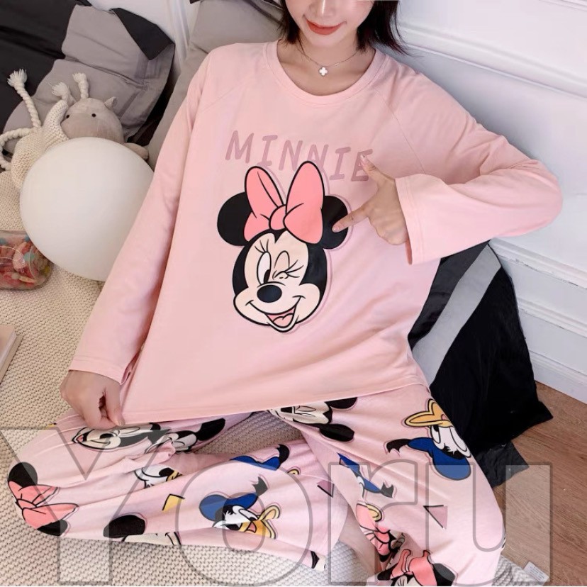 Pamelo PP786 Stelan baju tidur Import Baju Tidur Wanita Panjang PP Import Spandek PP10 PPJ-PP10 minizzz pink