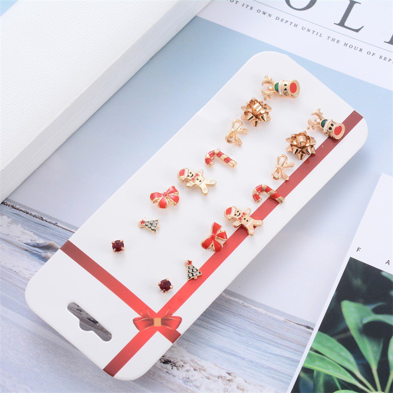 COD Set Anting Gaya Korea untuk Hadiah Natal/Desain Manusia salju Natal/Fashion Import Murah Antin