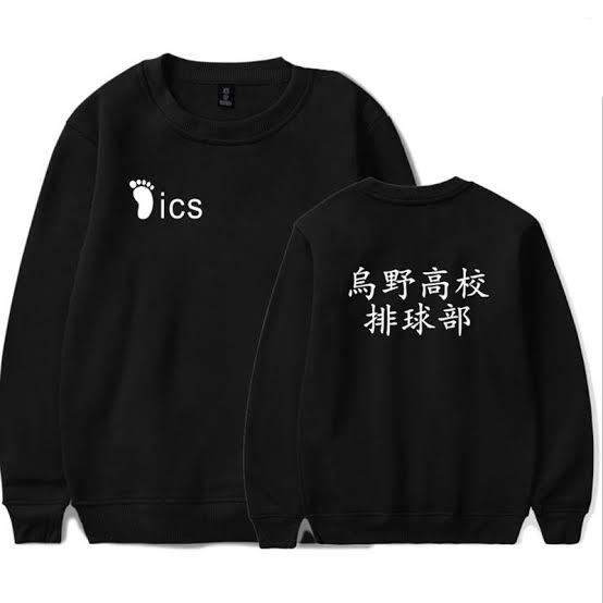 Sweater Anime HAIKYUU Hoodie ICS Crewneck Basic Ziper Jumper Hitam Pria Wanita Bahan Fleece Ukuran S M L XL XXL XXXL