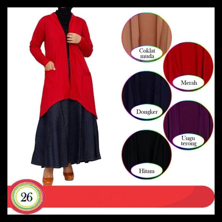LONG CARDI CARDIGAN OUTER CARDIGAN PANJANG BAHAN KAOS POLOS KODE 923