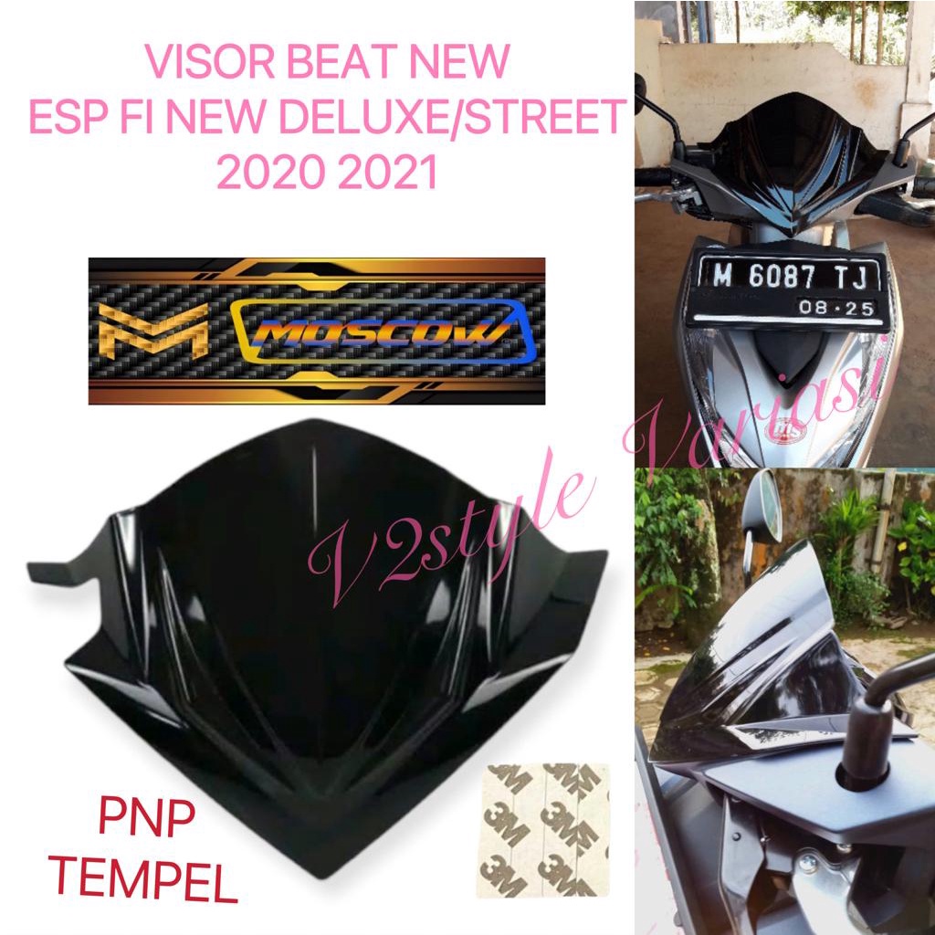 VISOR BEAT NEW DELUXE 2020 2021 WINDSHIELD HONDA BEAT FI ESP ALL NEW DELUXE / STREET ORIGINAL + DOUBLE TAPE 3M PNP TEMPEL Visor Beat Fi Esp New 2020-2021 Winshiled Beat Esp New Deluxe 2020-2021 Winsil Beat Esp New PISOR BEAT DELUXE FISOR VIZOR BATOK MOTOR