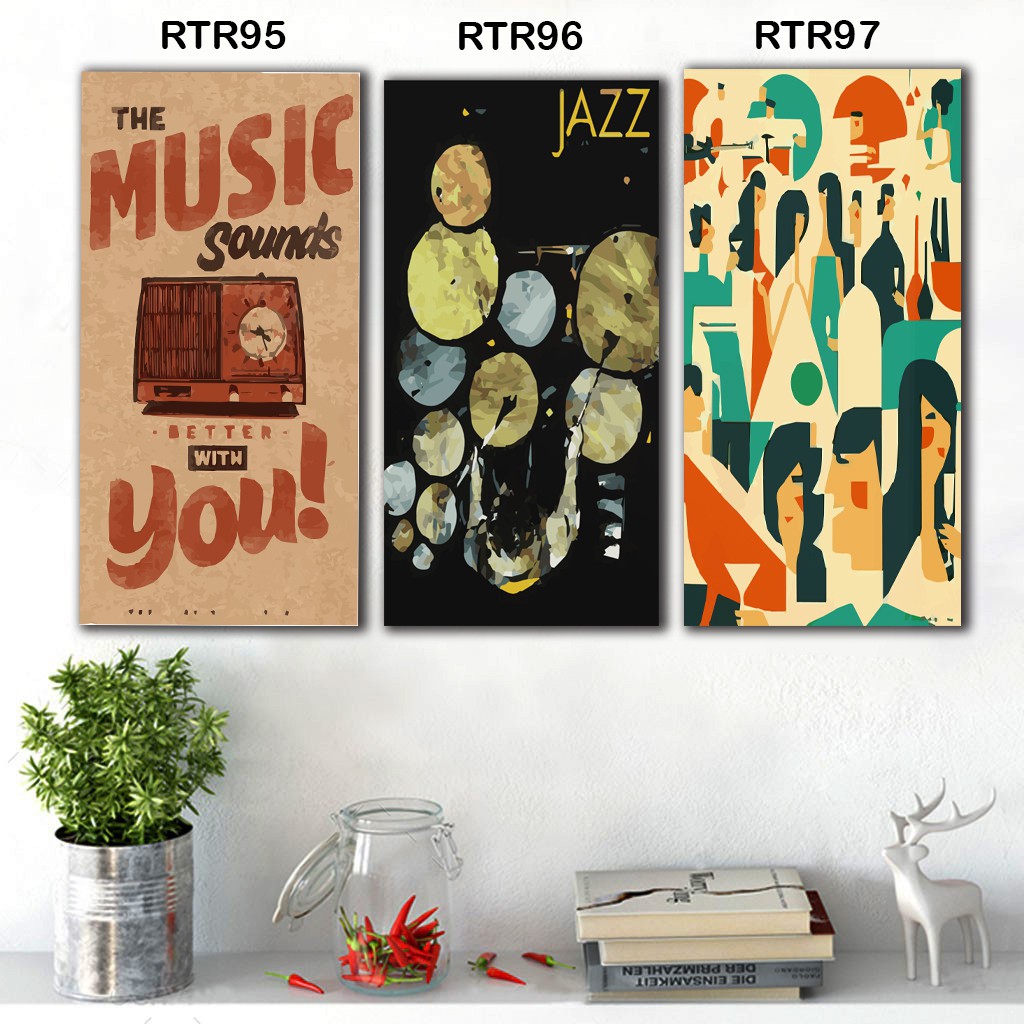 Dekosistem - Hiasan dinding kayu estetik pajangan Ruangan Rumah Cafe Retro poster
