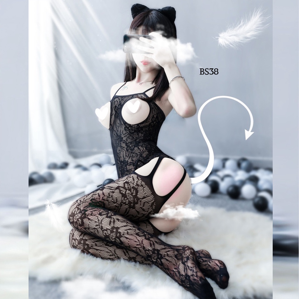 [KUALITAS TERBAIK] STOCKING BADAN JARING LINGERIE BODY FULL BODY SEKSI STOCKING JARING HITAM BS38