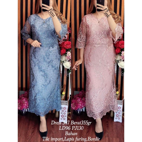 Dres Putri 347 Dress Tile Import Panjang Putri347Putri