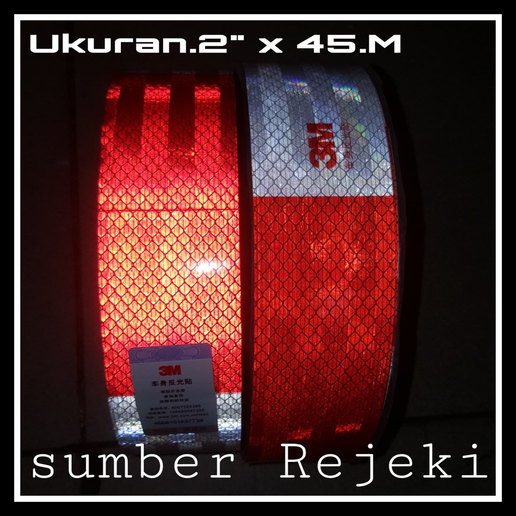 

3M Scotchlite Reflective Merah-putih Stiker 3M Lakban Nyalah 2" x 45.m