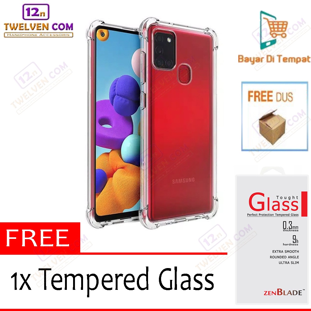 [FLASH SALE] Case Anti Crack Anti Shock Softcase Samsung A21s - Free Tempered Glass