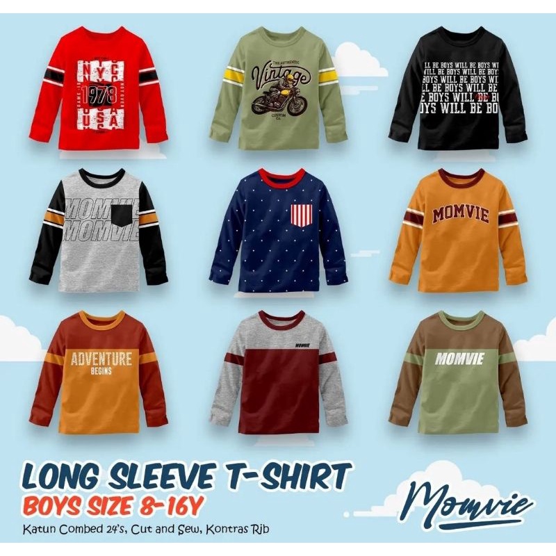 Baju Kaos Anak Junior Teen Remaja Tanggung Laki-laki Lengan Panjang Long Sleeves Long Sleeve Junior Teen Remaja Tanggung