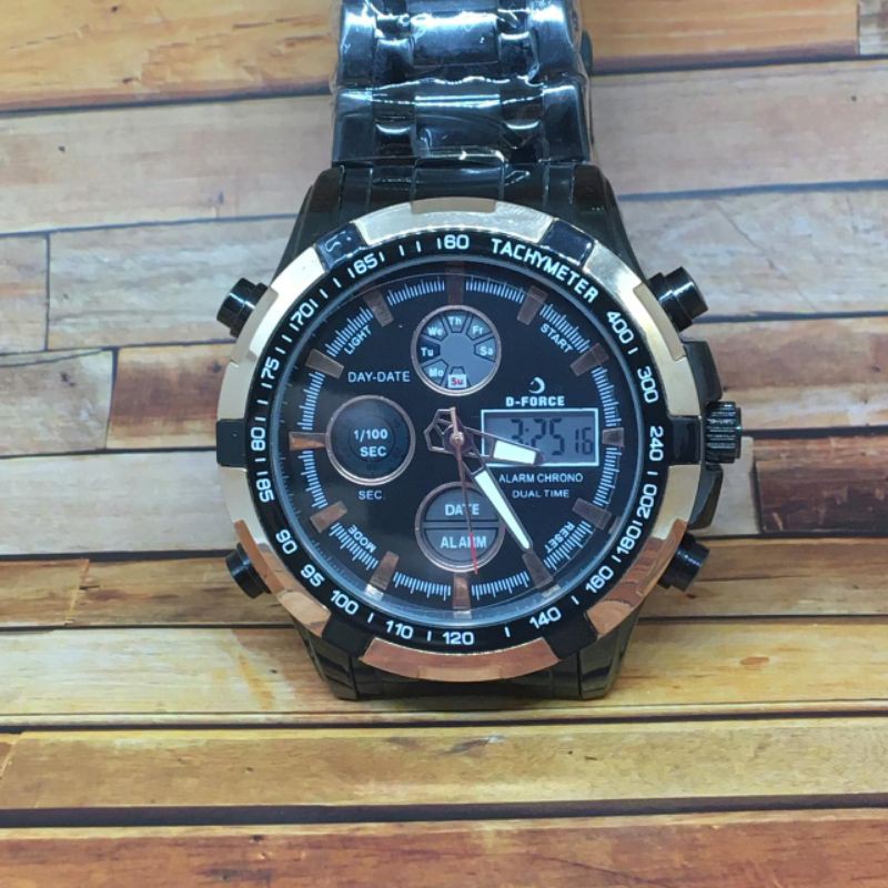jam tangan pria rantai D Force Double Time DFDTRB003