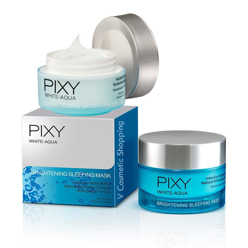 PIXY White Aqua Brightening Moisturizer &amp; Sleeping Mask 18g &amp; 50g