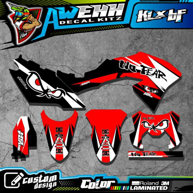 DECAL KLX BF KLX BF 150 KLX LAMA DTRACKER MERAH NO FEAR