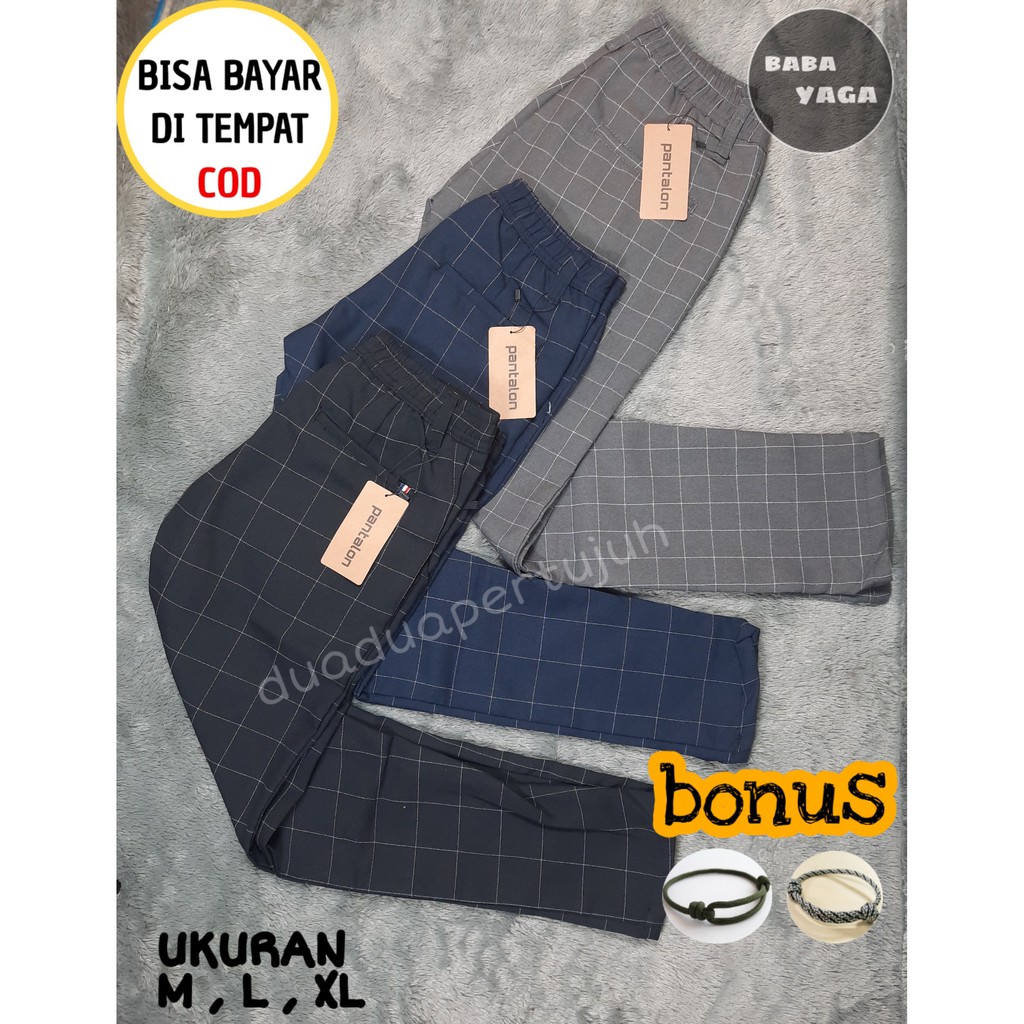 CELANA KOTAK KOTAK CELAN TARTAN PRIA CELANA CHINO PRIA CELANA PANJANG PRIA