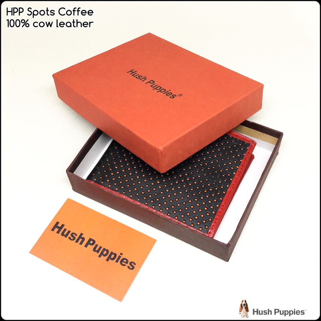 dompet kulit hushpuppies spots coffee premium bahan kulit sapi