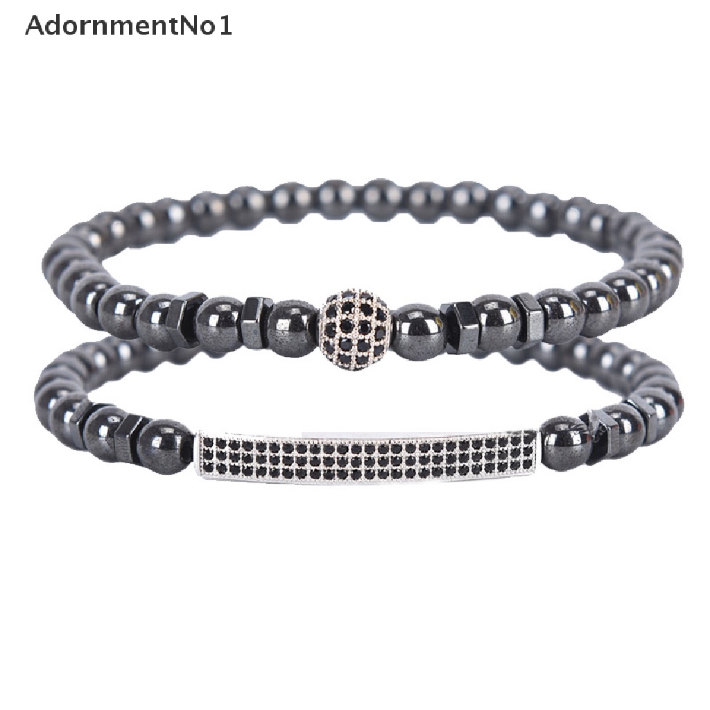 (AdornmentNo1) Gelang Kesehatan Manik Hematite Magnetik Untuk Pria