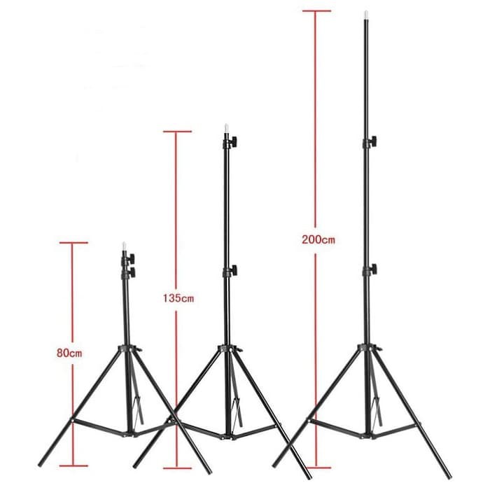 Portable Light Stand Tripod 16mm 1/4 Thread 3 Section 200cm for Studio