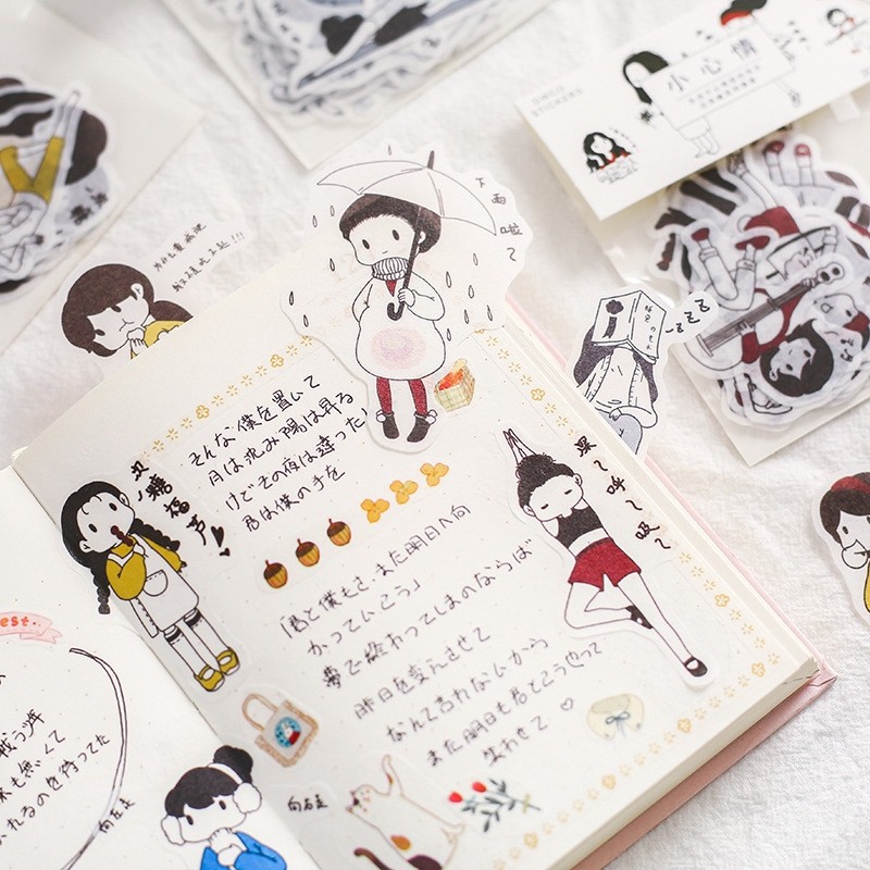 

STICKER JOURNAL LOVELY STICKER CUTE GIRL SCRAPBOOK DIY BUJO STICKER PREMIUM STIKER LABEL