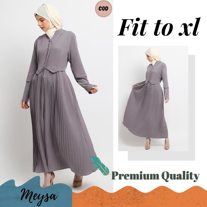 GAMIS CASUAL DRESS MUSLIM SETELAN BAJU GAMIS PLISKET MK 178 DRES WANITA MUSLIM FASHION WANITA REMAJA