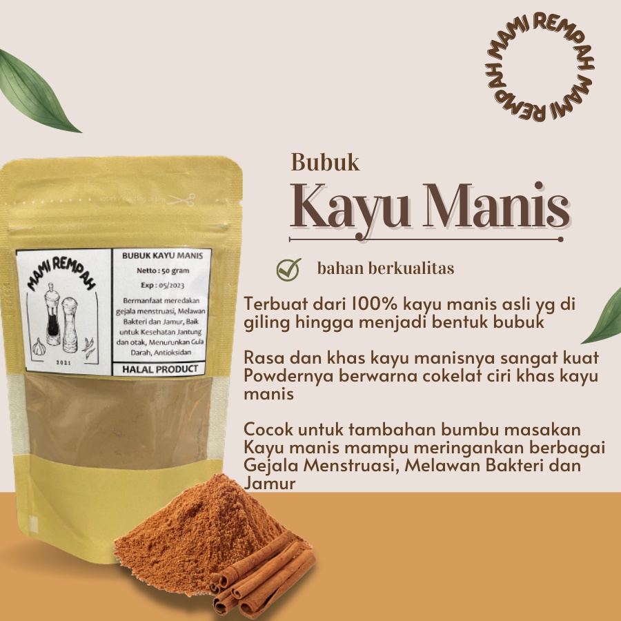

BUBUK KAYU MANIS / CINNAMON POWDER 100 gram