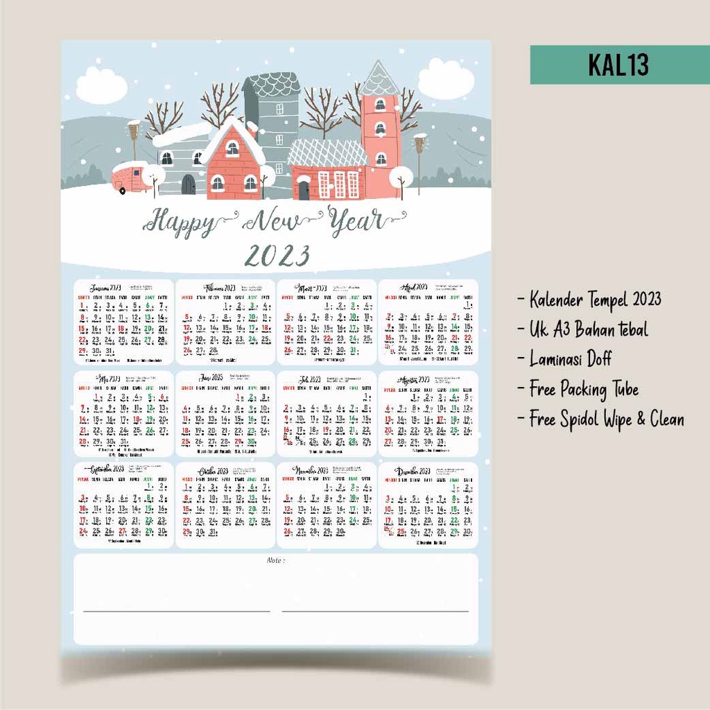

Artomaringi Kalender Dinding 2025 / Kalender Tempel Custom KAL07