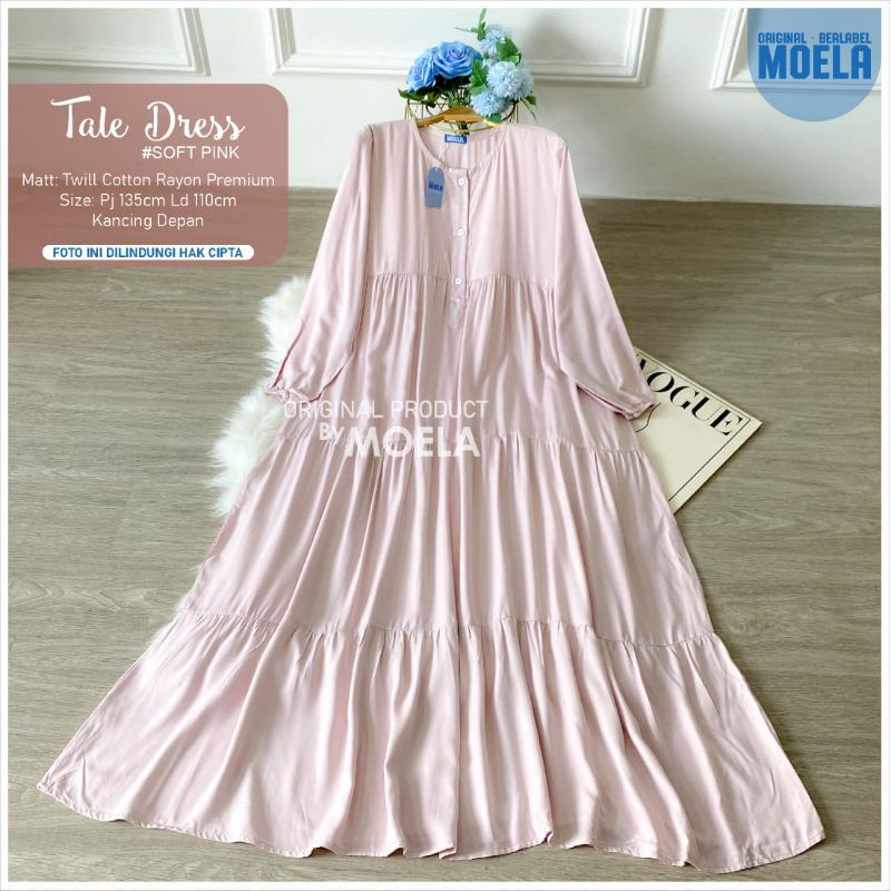 TALE DRESS ORI MOELA TWILL COTTON RAYON PREMIUM BUSUI LD 110 KANCING DEPAN