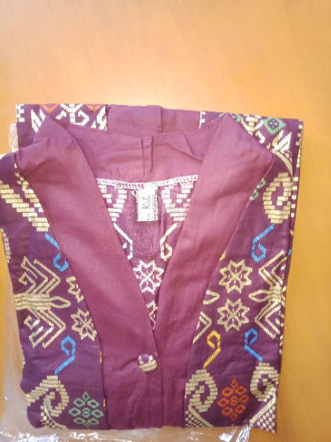 Audy Biru/marun Batik Seragaman Atasan Cowok Cewek Dan Anak