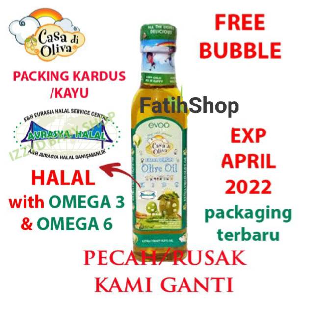 

PROMO!!! EVOO CASA DI OLIVA (Pelengkap MPASI) Minyak Zaitun for kids 250ml